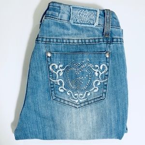 Apple Bottom Light Wash Studded Skinny Jeans